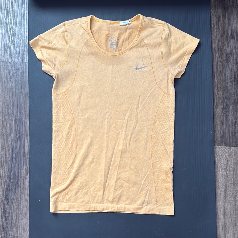 Nike Orange Fitted Short Sleeve T-Shirt